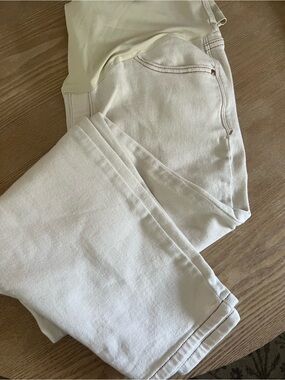 PinkBlush Cream Maternity Pants | Size 32